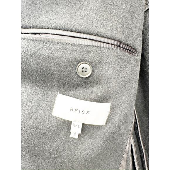 Reiss Gable Black Wool Blend Single Breasted Epsom Overcoat Size XXL - Picture 5 of 11